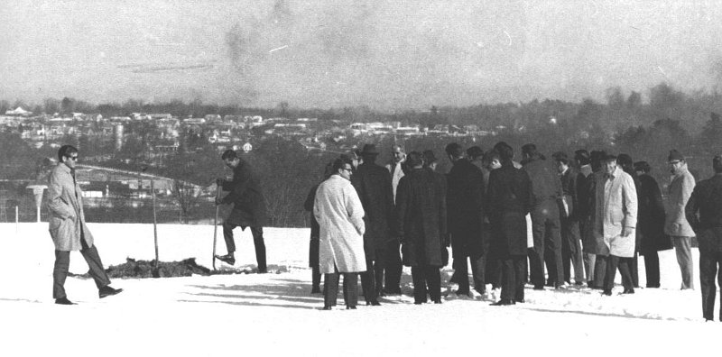1970 groundbreaking 44.jpg - January 8, 1970 - Groundbreaking for the Science Technology, Vocational Shop and library additions.